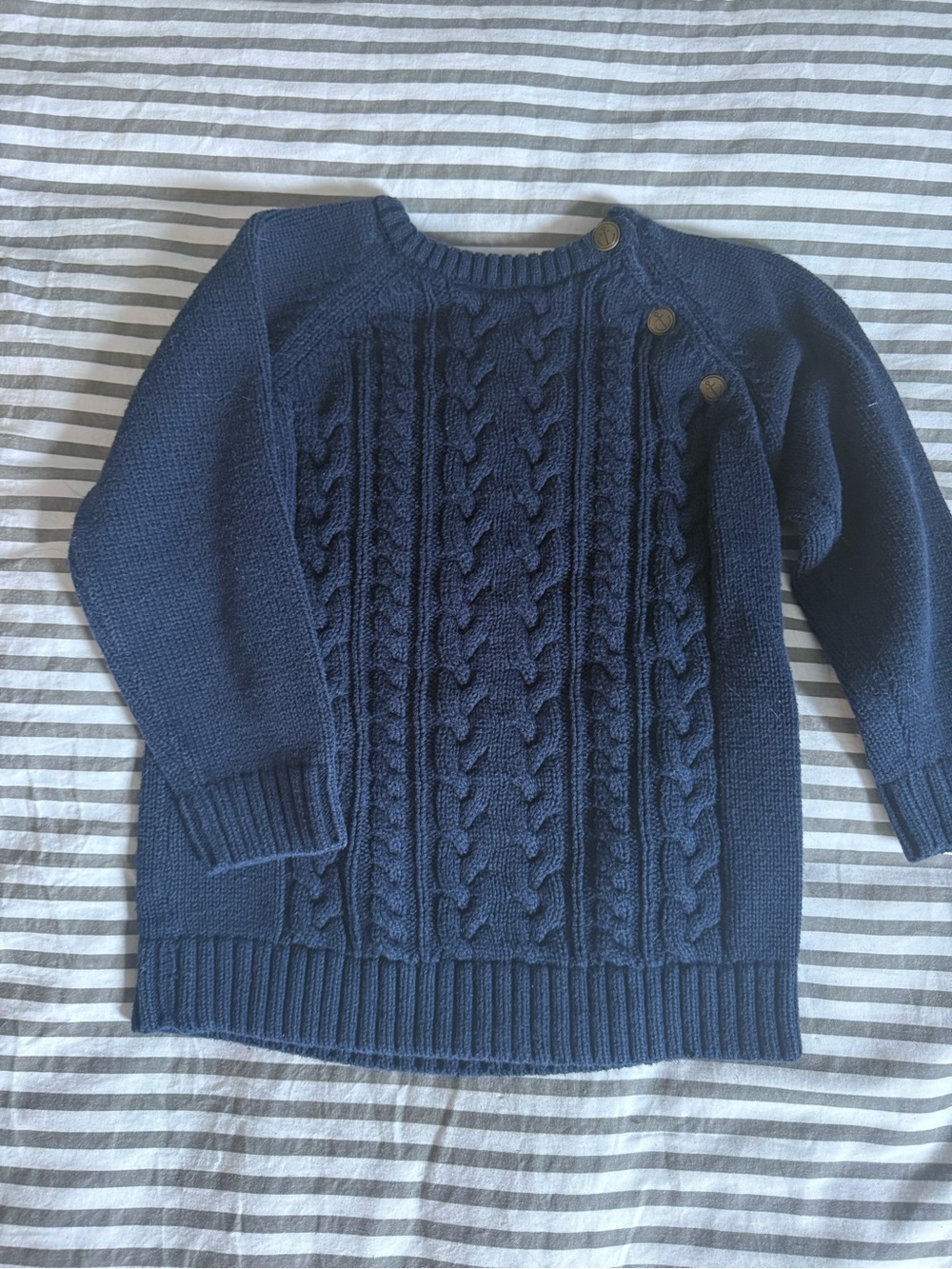 Classic Navy Cable Knit Kids Sweater